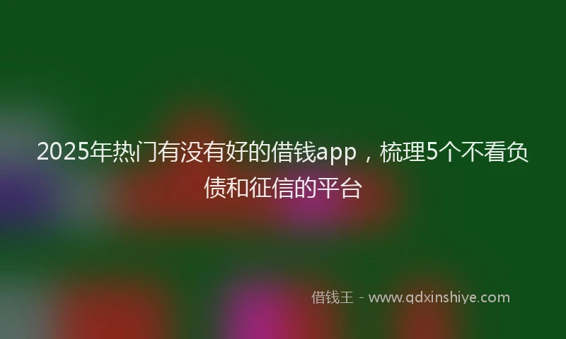 2025年热门有没有好的借钱app，梳理5个不看负债和征信的平台