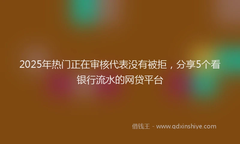 2025年热门正在审核代表没有被拒，分享5个看银行流水的网贷平台