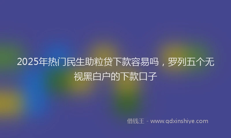 2025年热门民生助粒贷下款容易吗，罗列五个无视黑白户的下款口子