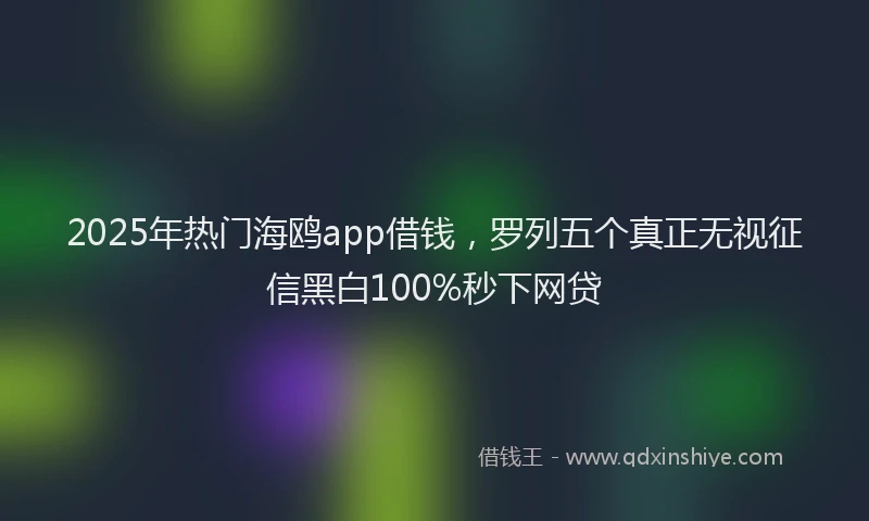 2025年热门海鸥app借钱，罗列五个真正无视征信黑白100%秒下网贷