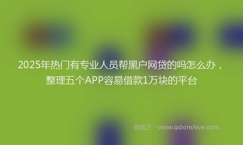 2025年热门有专业人员帮黑户网贷的吗怎么办,整理五个APP容易借款1万块的平台
