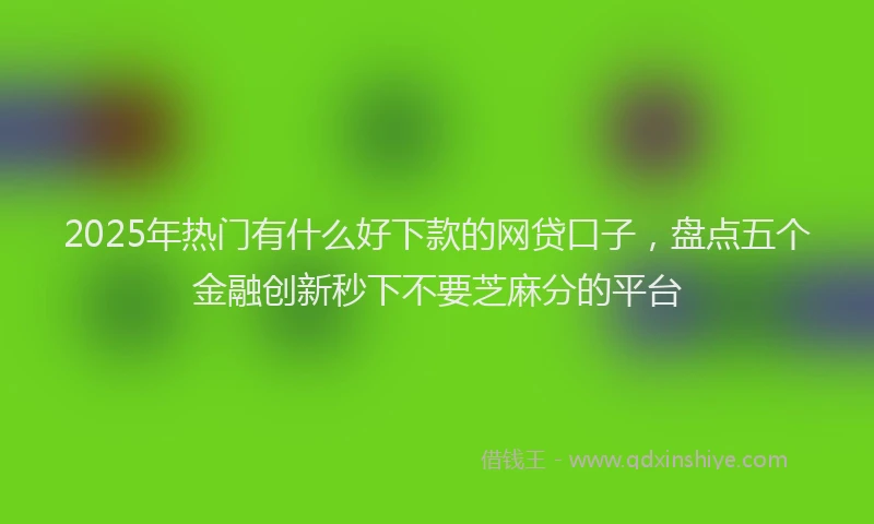 2025年热门有什么好下款的网贷口子，盘点五个金融创新秒下不要芝麻分的平台