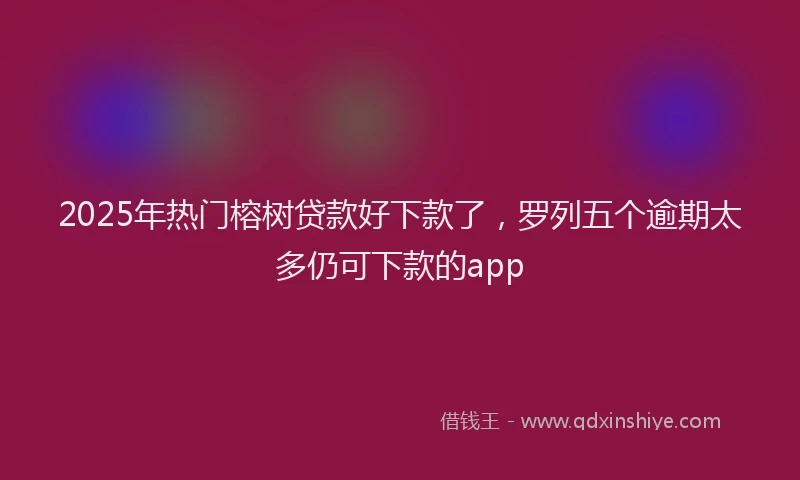 2025年热门榕树贷款好下款了，罗列五个逾期太多仍可下款的app