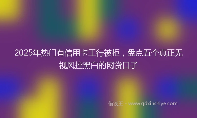2025年热门有信用卡工行被拒，盘点五个真正无视风控黑白的网贷口子