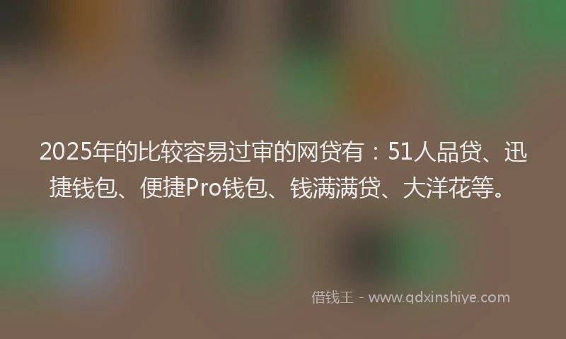 2025年的比较容易过审的网贷有：51人品贷、迅捷钱包、便捷Pro钱包、钱满满贷、大洋花等。