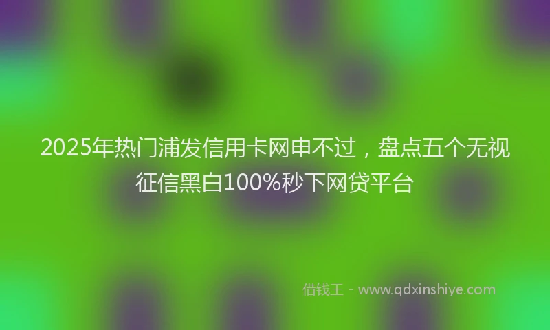 2025年热门浦发信用卡网申不过，盘点五个无视征信黑白100%秒下网贷平台