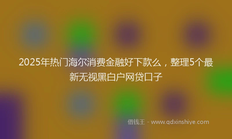 2025年热门海尔消费金融好下款么，整理5个最新无视黑白户网贷口子