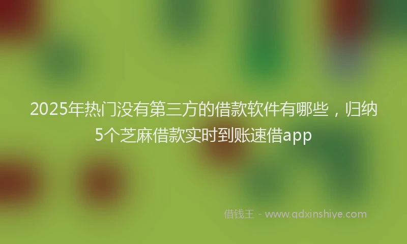 2025年热门没有第三方的借款软件有哪些，归纳5个芝麻借款实时到账速借app