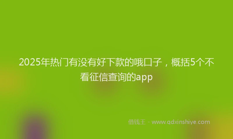 2025年热门有没有好下款的哦口子，概括5个不看征信查询的app