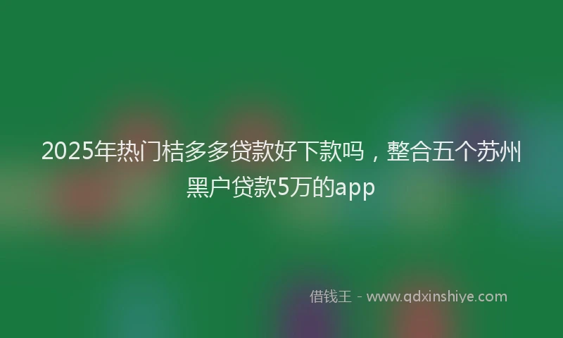 2025年热门桔多多贷款好下款吗,整合五个苏州黑户贷款5万的app