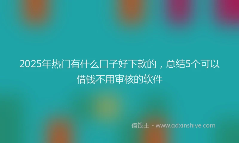 2025年热门有什么口子好下款的，总结5个可以借钱不用审核的软件