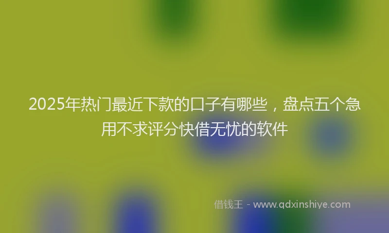 2025年热门最近下款的口子有哪些，盘点五个急用不求评分快借无忧的软件