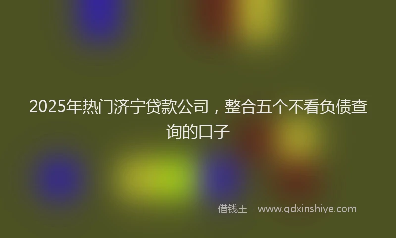 2025年热门济宁贷款公司，整合五个不看负债查询的口子