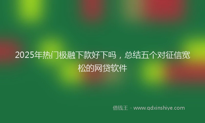 2025年热门极融下款好下吗,总结五个对征信宽松的网贷软件