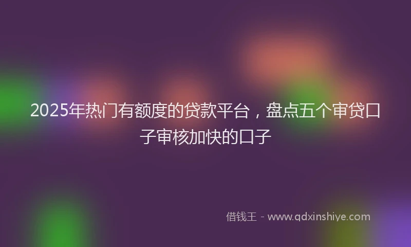 2025年热门有额度的贷款平台，盘点五个审贷口子审核加快的口子