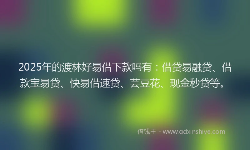 2025年的渡林好易借下款吗有：借贷易融贷、借款宝易贷、快易借速贷、芸豆花、现金秒贷等。