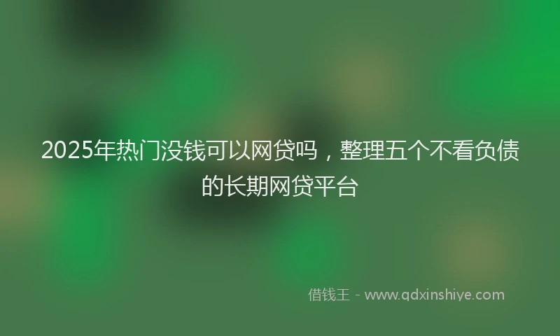 2025年热门没钱可以网贷吗，整理五个不看负债的长期网贷平台