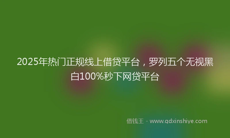 2025年热门正规线上借贷平台，罗列五个无视黑白100%秒下网贷平台
