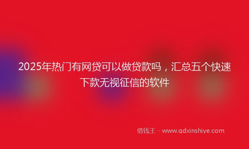 2025年热门有网贷可以做贷款吗，汇总五个快速下款无视征信的软件
