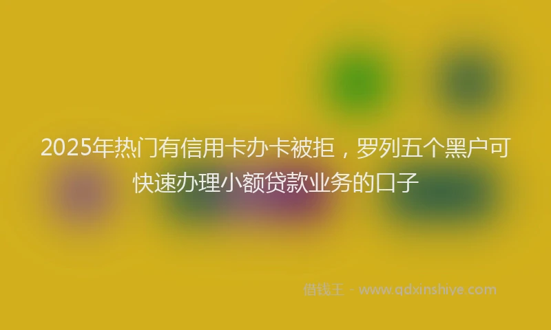 2025年热门有信用卡办卡被拒，罗列五个黑户可快速办理小额贷款业务的口子