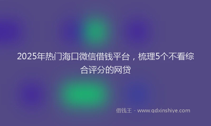 2025年热门海口微信借钱平台，梳理5个不看综合评分的网贷