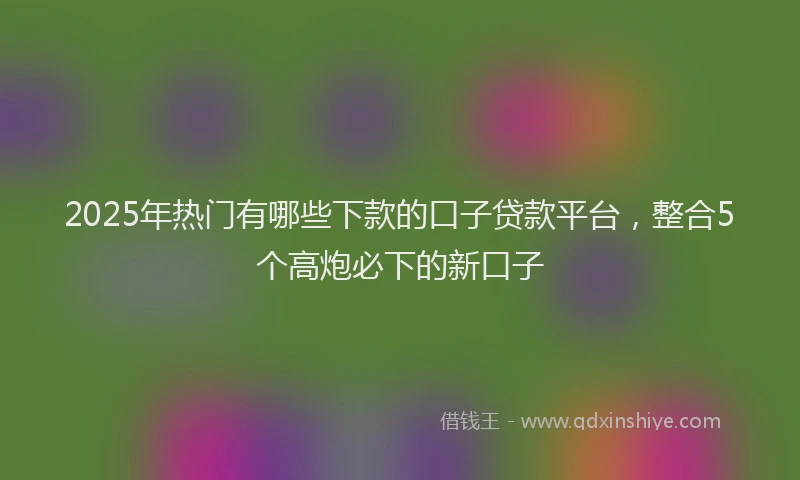 2025年热门有哪些下款的口子贷款平台，整合5个高炮必下的新口子