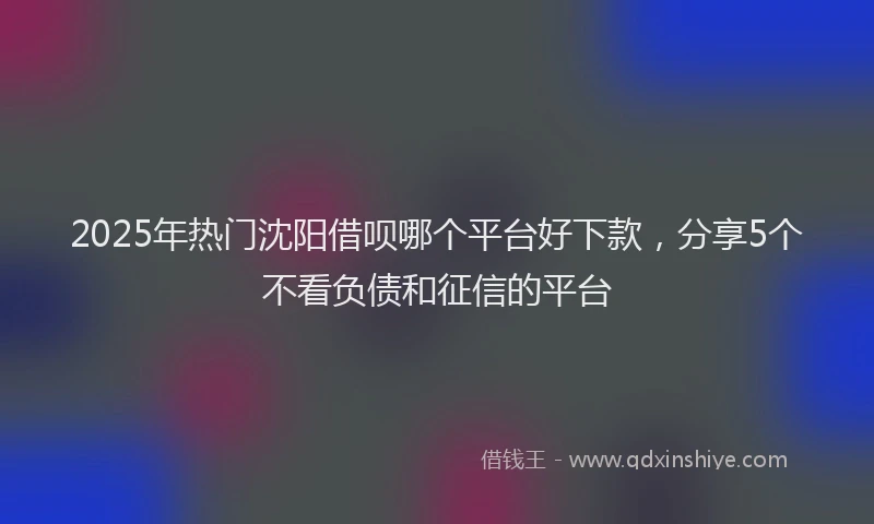 2025年热门沈阳借呗哪个平台好下款，分享5个不看负债和征信的平台