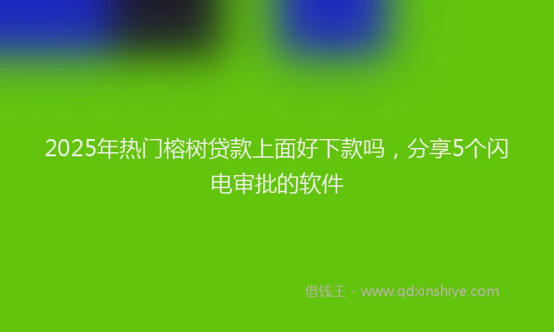 2025年热门榕树贷款上面好下款吗，分享5个闪电审批的软件