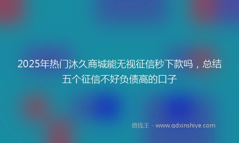2025年热门沐久商城能无视征信秒下款吗,总结五个征信不好负债高的口子