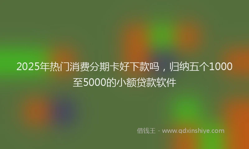 2025年热门消费分期卡好下款吗，归纳五个1000至5000的小额贷款软件