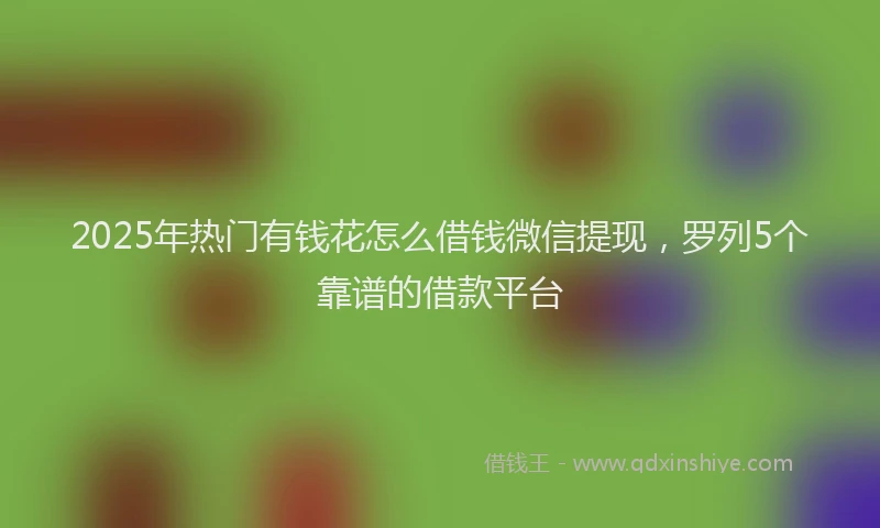 2025年热门有钱花怎么借钱微信提现，罗列5个靠谱的借款平台