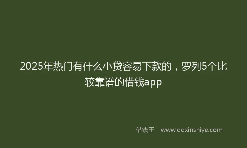 2025年热门有什么小贷容易下款的，罗列5个比较靠谱的借钱app