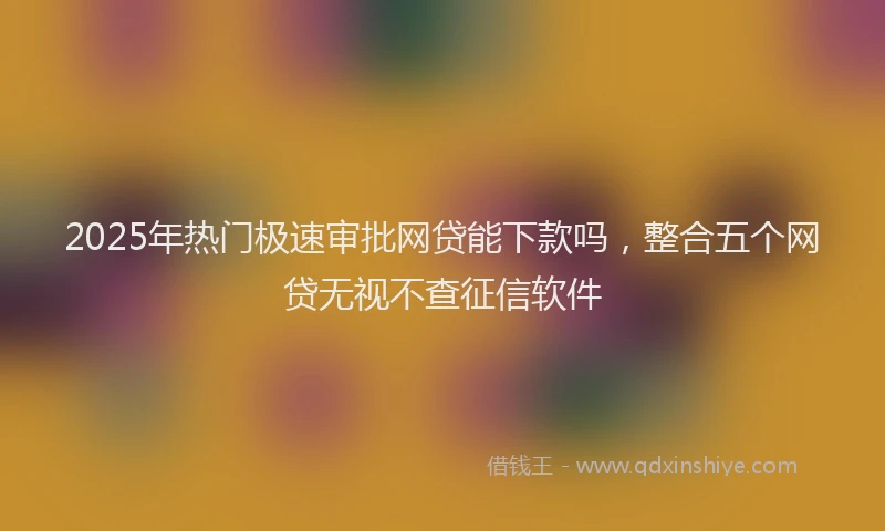 2025年热门极速审批网贷能下款吗，整合五个网贷无视不查征信软件