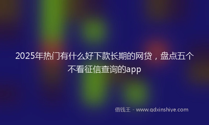 2025年热门有什么好下款长期的网贷，盘点五个不看征信查询的app