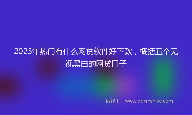 2025年热门有什么网贷软件好下款，概括五个无视黑白的网贷口子