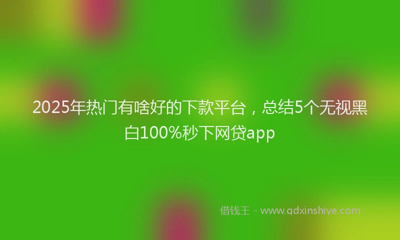 2025年热门有啥好的下款平台，总结5个无视黑白100%秒下网贷app