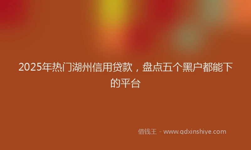 2025年热门湖州信用贷款，盘点五个黑户都能下的平台