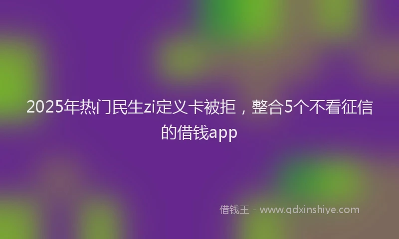 2025年热门民生zi定义卡被拒，整合5个不看征信的借钱app