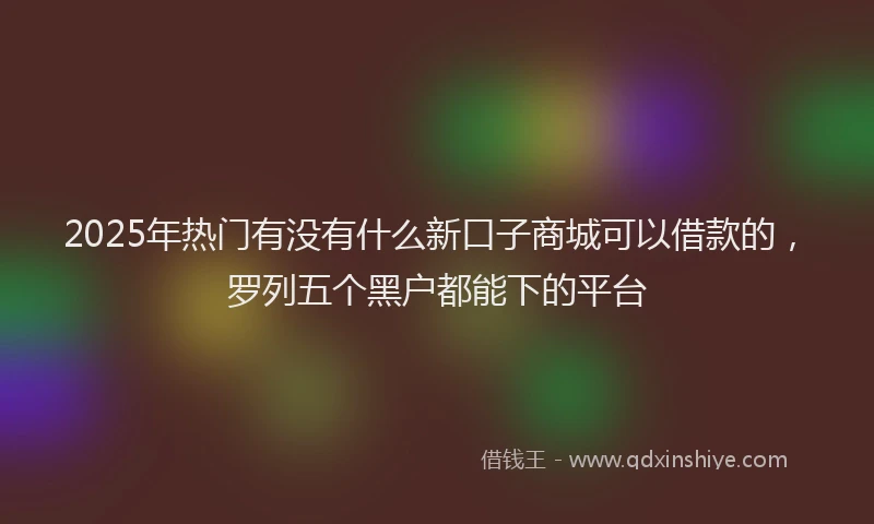 2025年热门有没有什么新口子商城可以借款的，罗列五个黑户都能下的平台