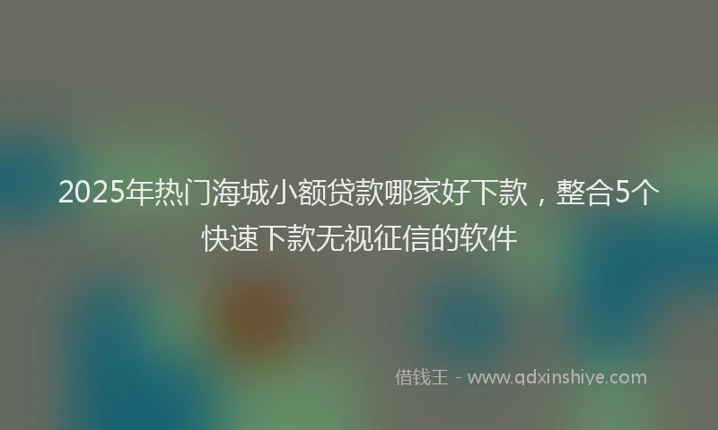 2025年热门海城小额贷款哪家好下款，整合5个快速下款无视征信的软件