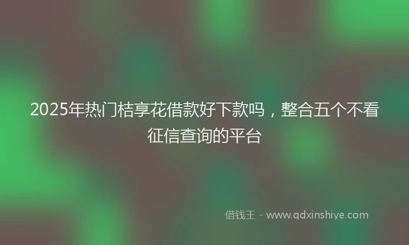 2025年热门桔享花借款好下款吗，整合五个不看征信查询的平台