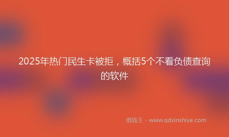 2025年热门民生卡被拒，概括5个不看负债查询的软件