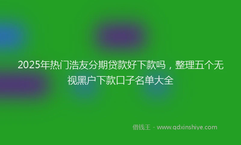 2025年热门浩友分期贷款好下款吗,整理五个无视黑户下款口子名单大全