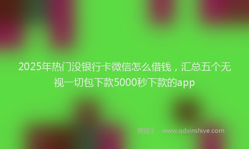 2025年热门没银行卡微信怎么借钱，汇总五个无视一切包下款5000秒下款的app