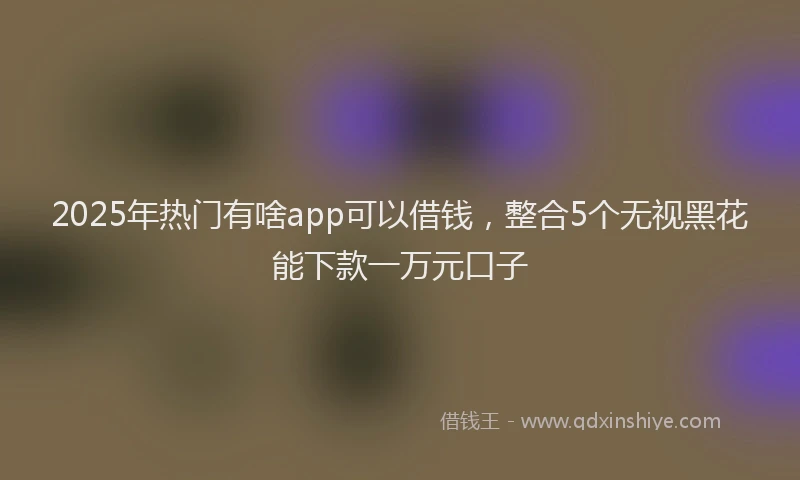 2025年热门有啥app可以借钱，整合5个无视黑花能下款一万元口子