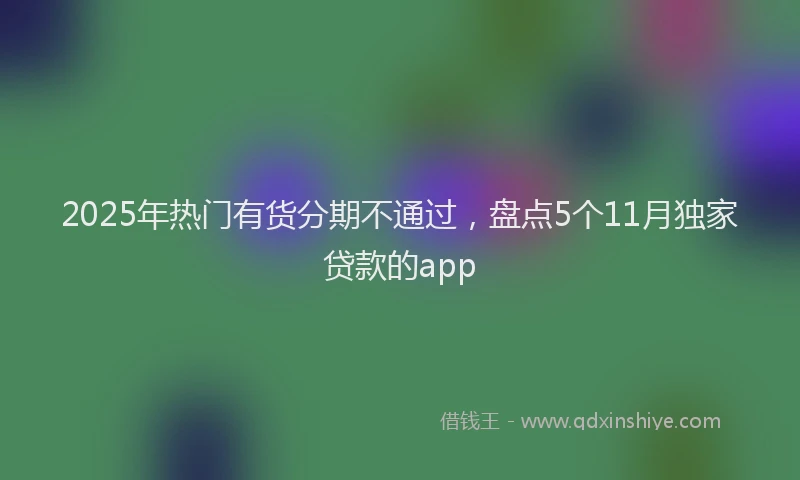 2025年热门有货分期不通过，盘点5个11月独家贷款的app