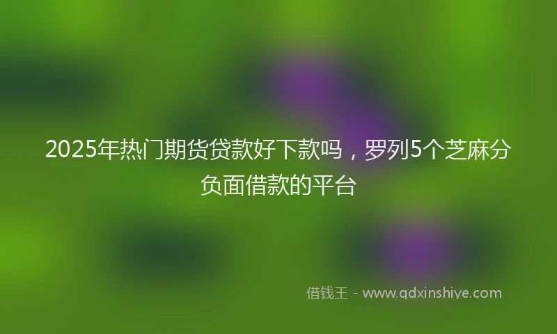 2025年热门期货贷款好下款吗，罗列5个芝麻分负面借款的平台