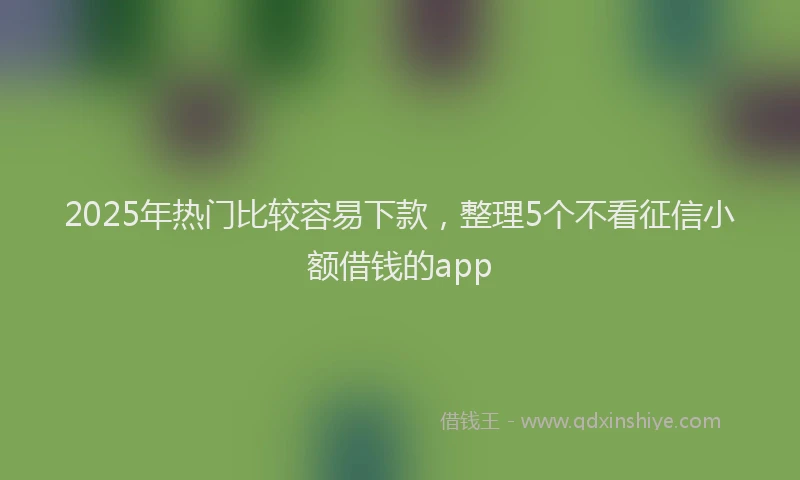 2025年热门比较容易下款，整理5个不看征信小额借钱的app