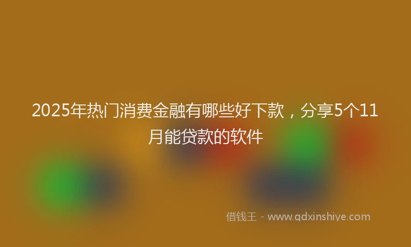 2025年热门消费金融有哪些好下款，分享5个11月能贷款的软件