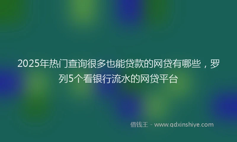 2025年热门查询很多也能贷款的网贷有哪些,罗列5个看银行流水的网贷平台